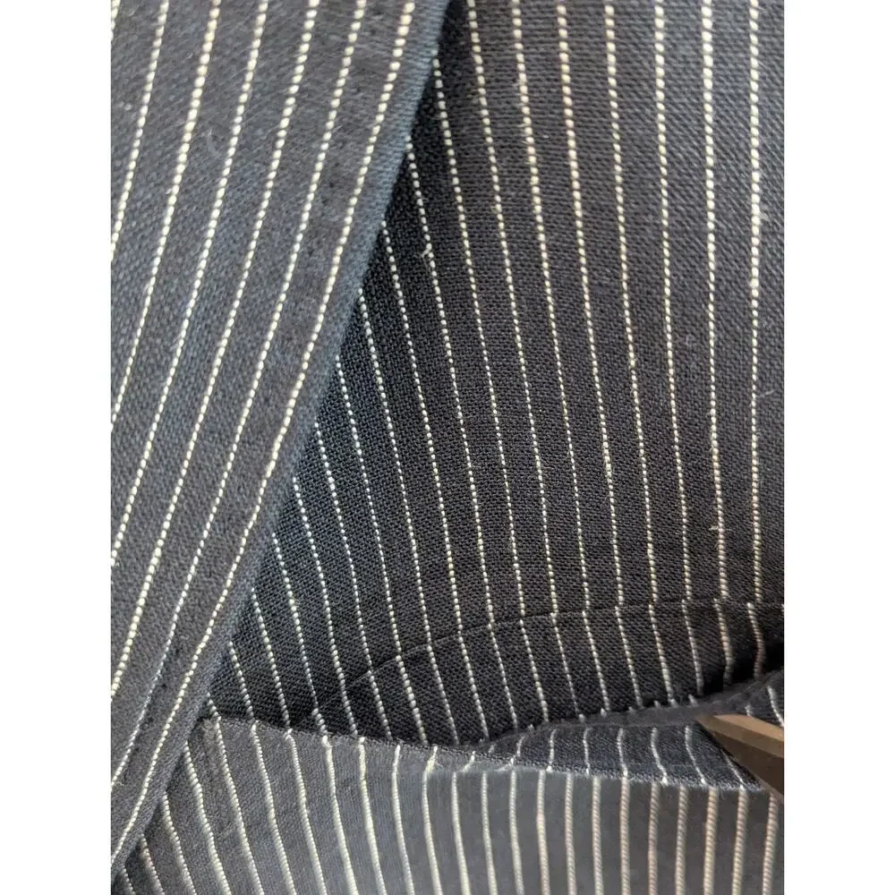 Joe Joseph Abboud Mens 38L Black Linen Pinstripe 2 Button Blazer Jacket NWOT